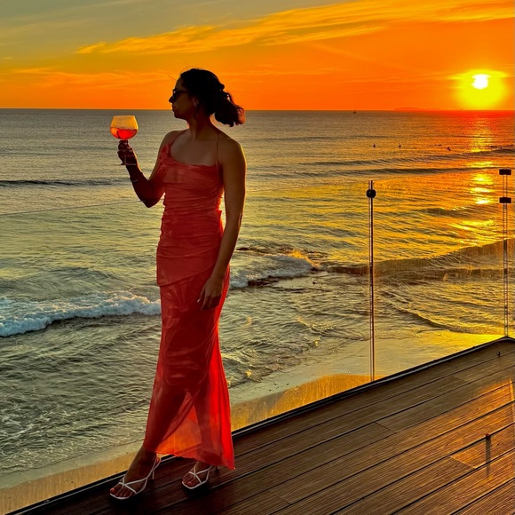 Floral Mesh Ruched Dress - Picture 8 of 8